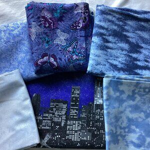 Silver metallic on blues